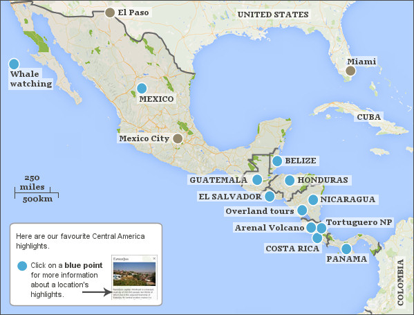 Central America itineraries. Responsible travel guide to Central ...