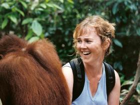 Client with orangutan, Steppes Discovery