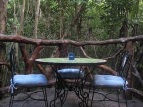 Outdoor dining area.