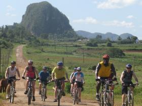 Cycling group near Vinales