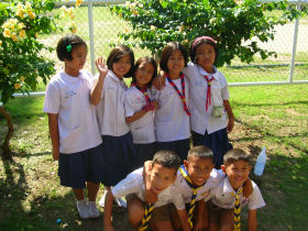 a group of children on their lunch break