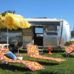 Camping with the kids, caravan