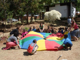 Gap year volunteer teaching in Malawi