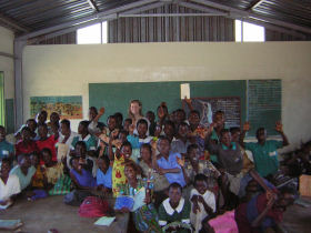 Gap year volunteer teaching in Malawi
