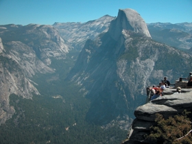 Small group camping vacation in America
