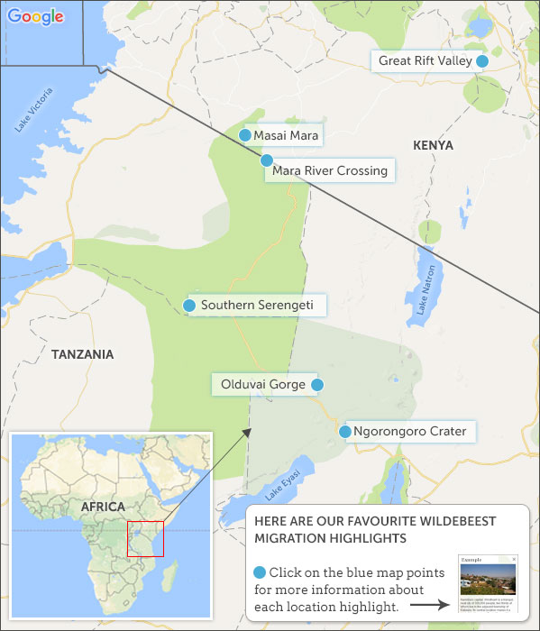 Wildebeest Migration map amp highlights - WildebeestMigration P2 Map2