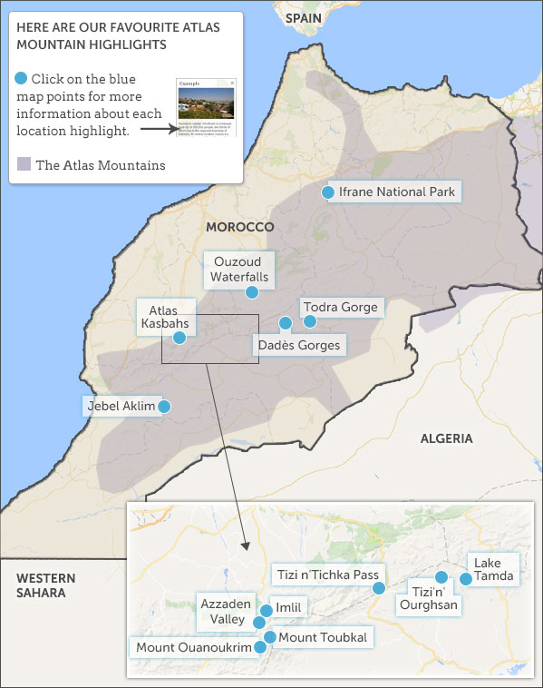 Atlas Mountains On A Map 