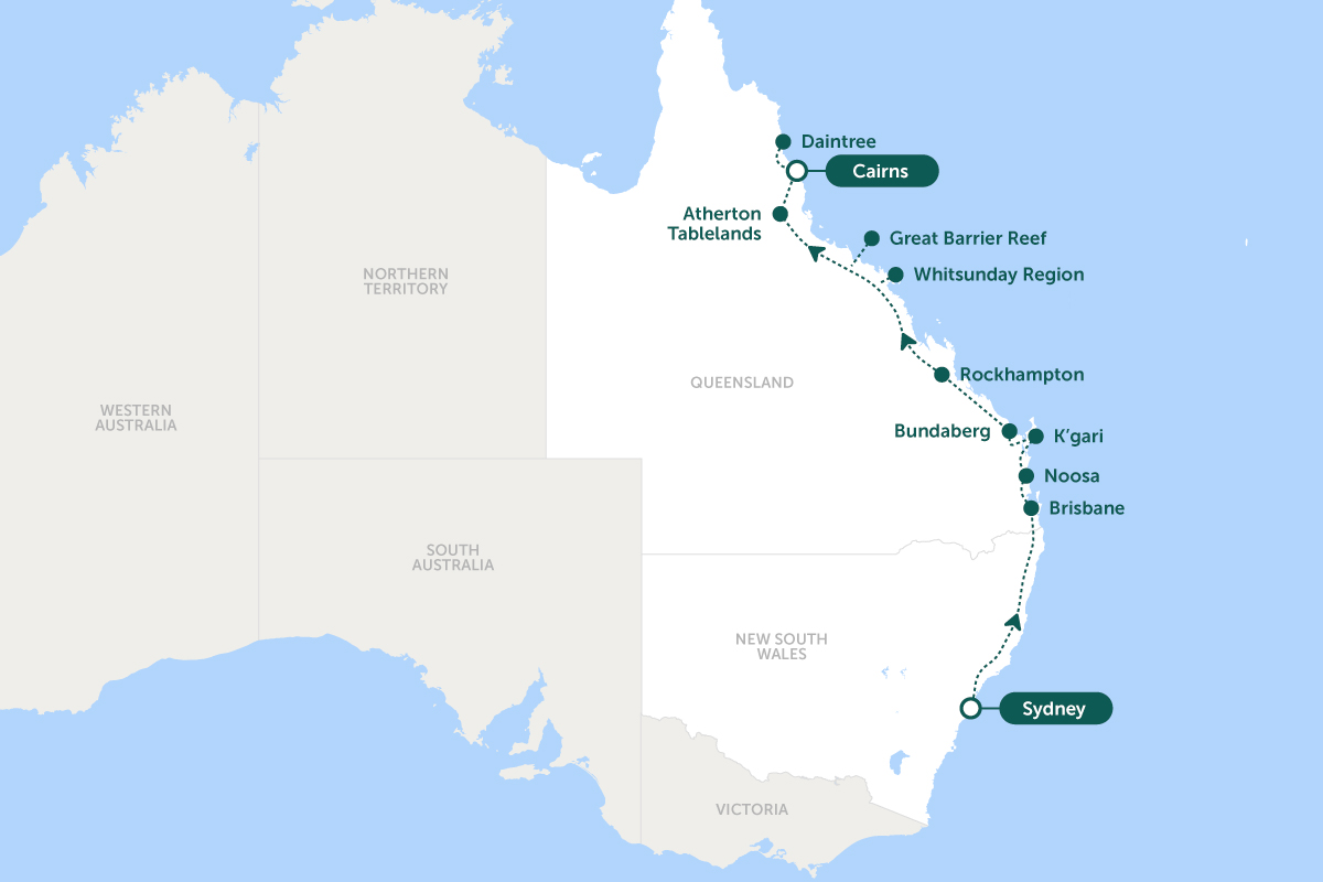 Sydney to Cairns self drive itinerary