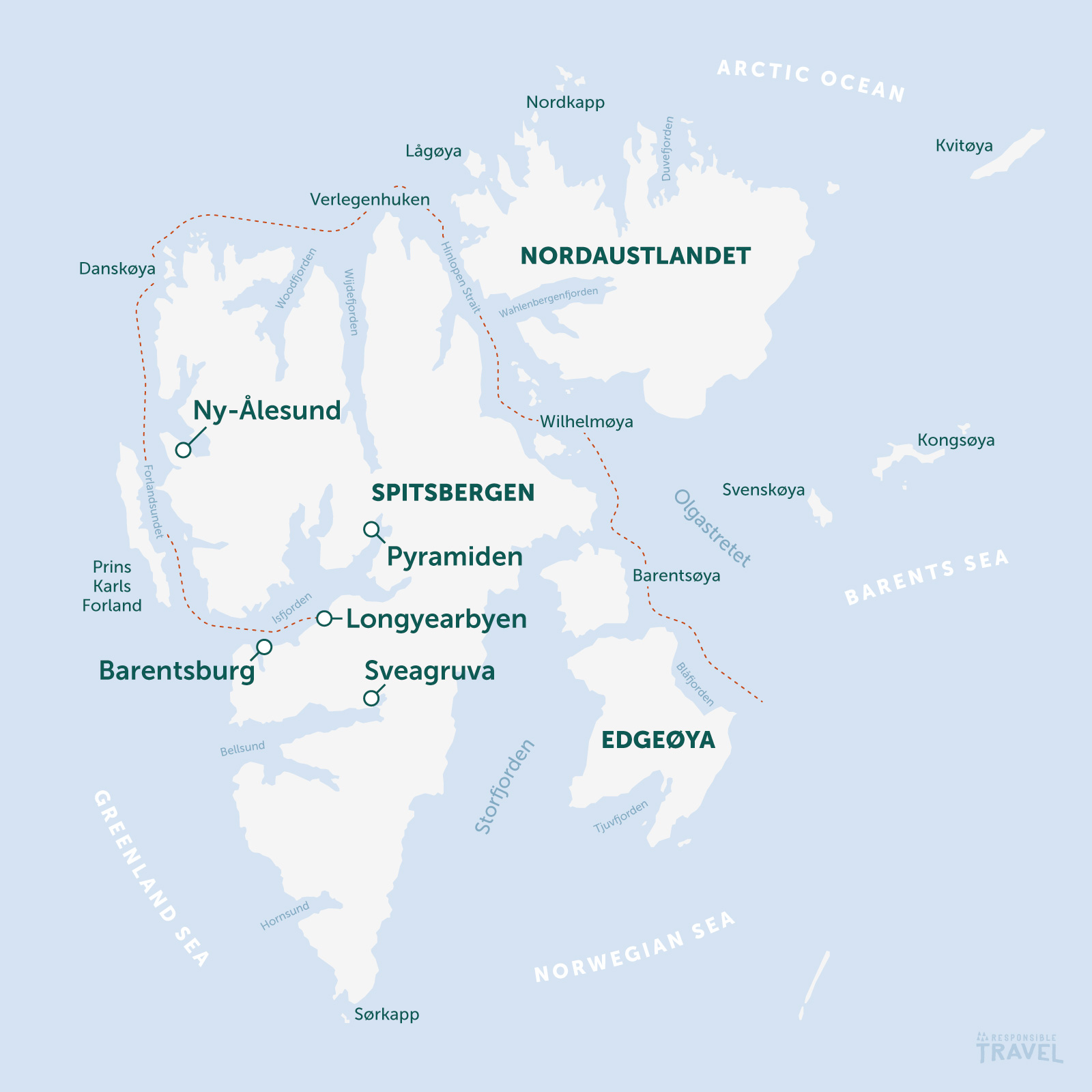 Spitsbergen sailing map
