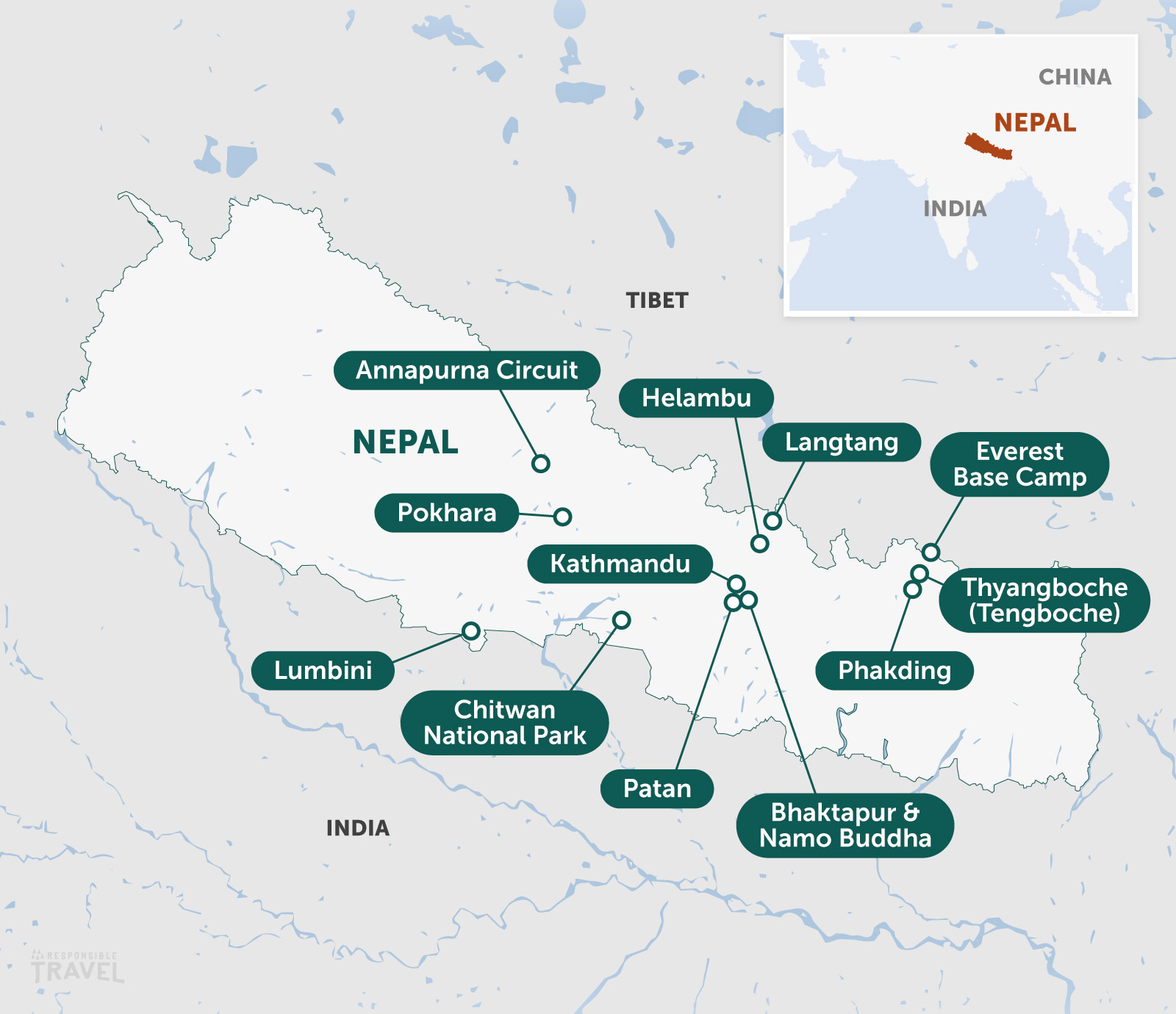 Nepal highlights map