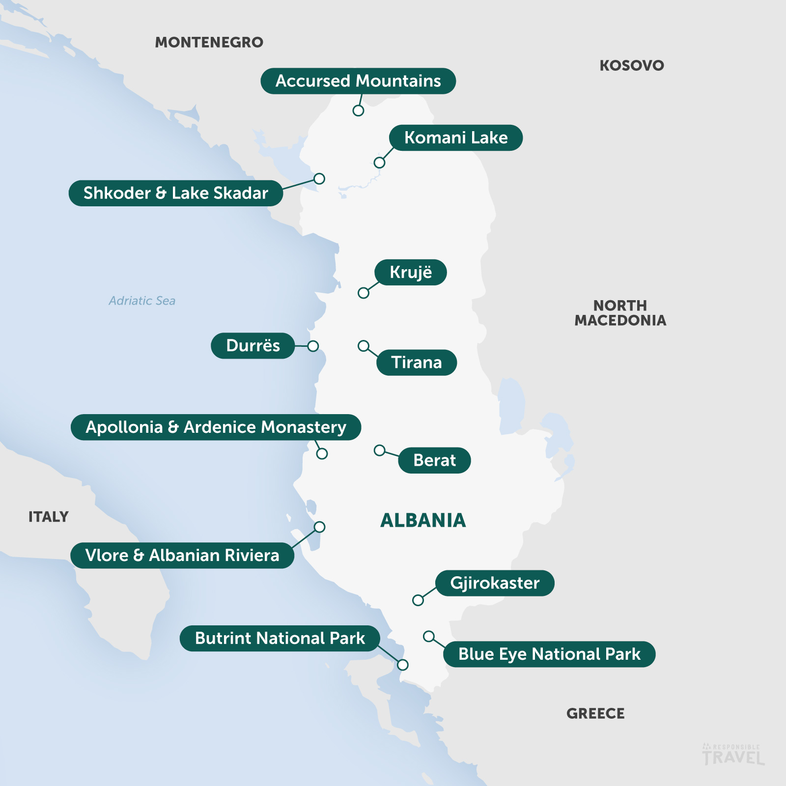 Albania highlights map