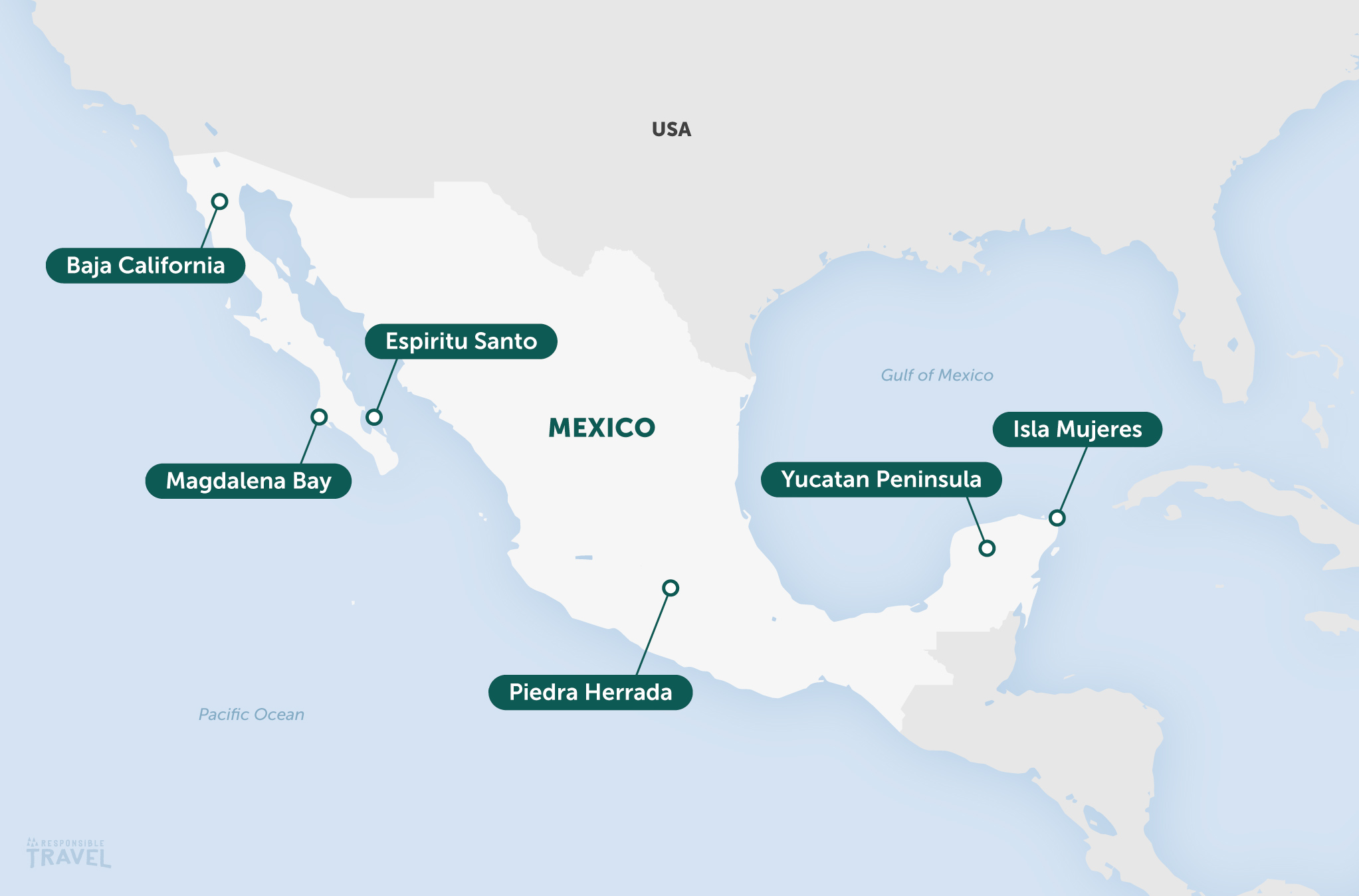 Mexico wildlife highlights map