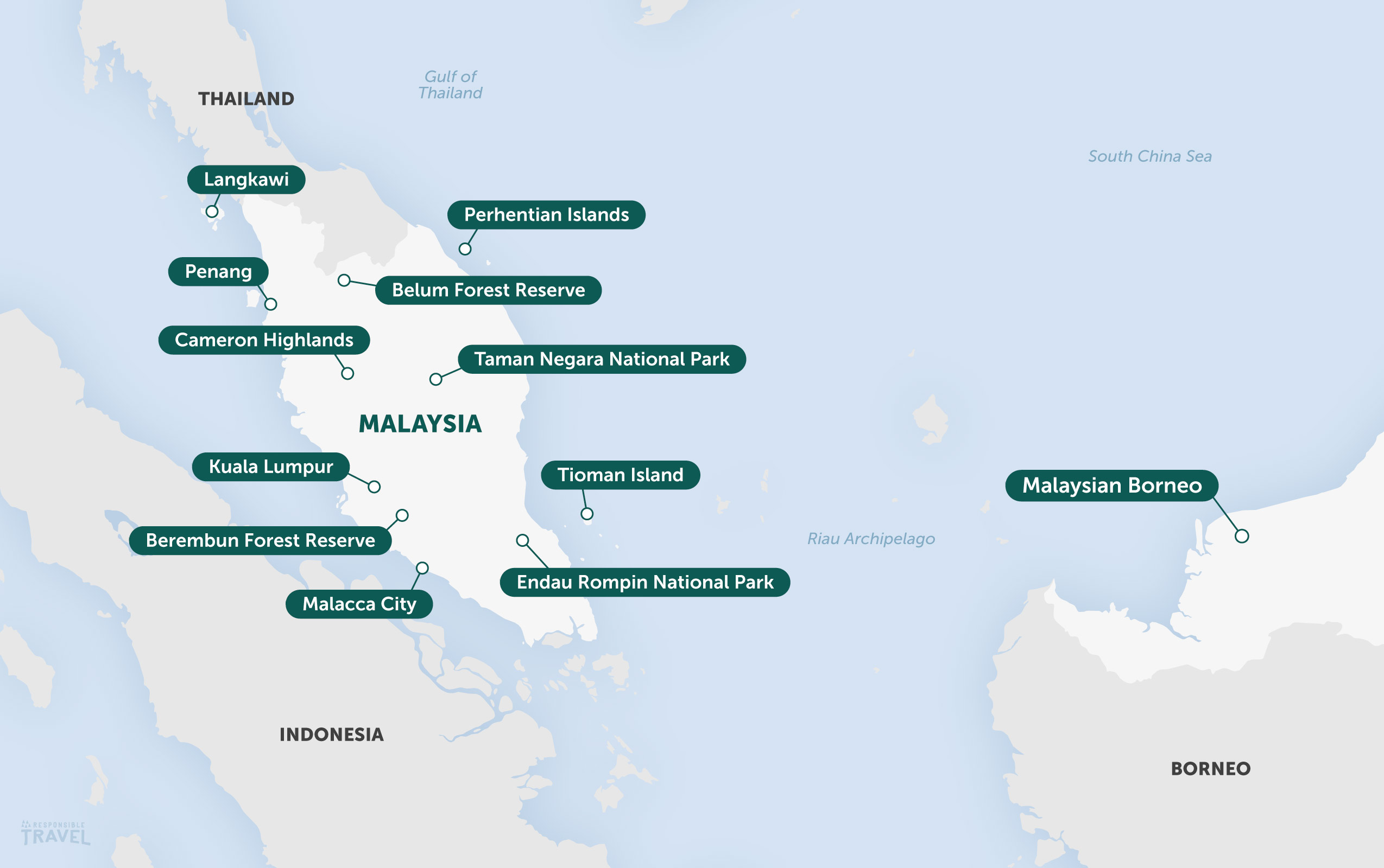 Malaysia map and highlights