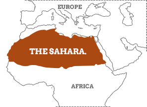 sahara desert on map