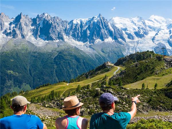 Alpine walking in Mont Blanc
