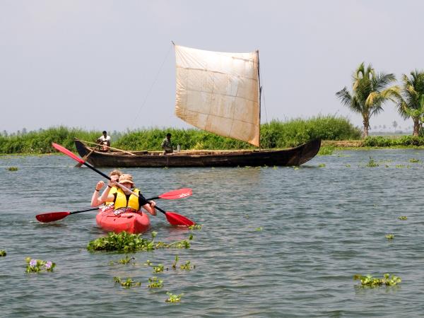 Kayaking in the Keralan Backwaters