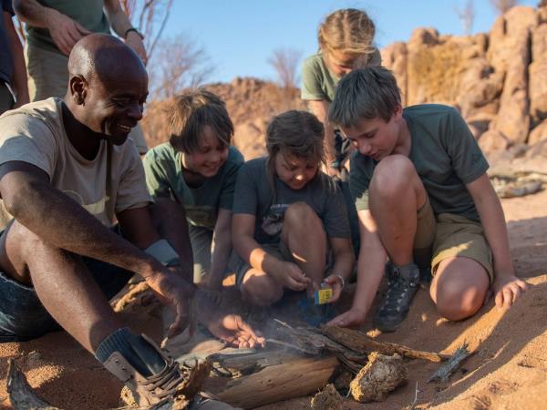 Family volunteering in Namibia, desert elephants