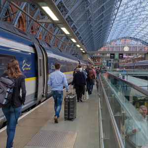 Taking the ski train to the French Alps