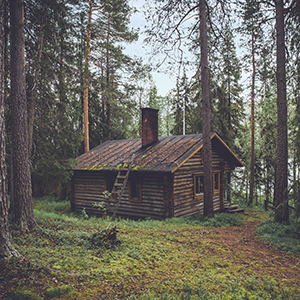 Staying in a log cabin in Finland