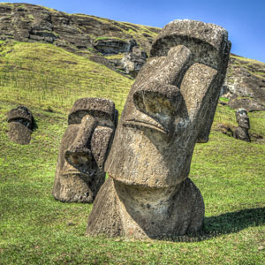 Moai stone statues on Easter Island