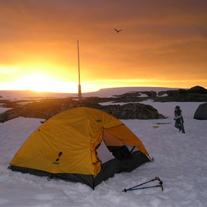 Camping on Antarctica, spend a night on the snow