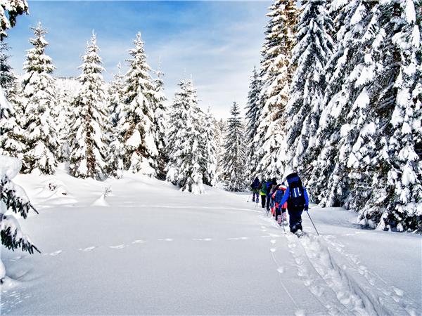 Snowshoeing vaction in the Dolomites
