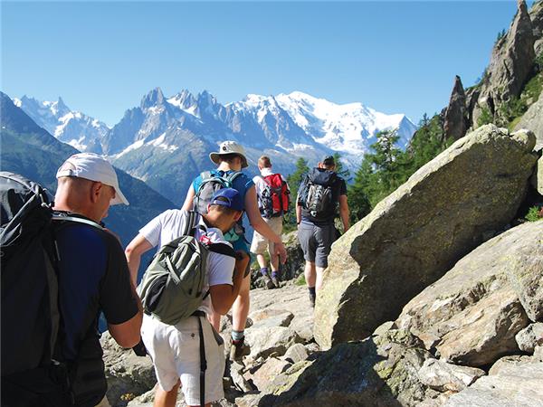 Alpine walking in Mont Blanc