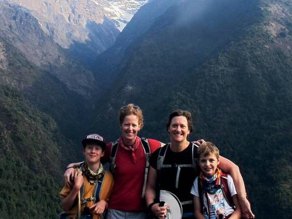 Nepal family vacation, walking in the Annapurnas