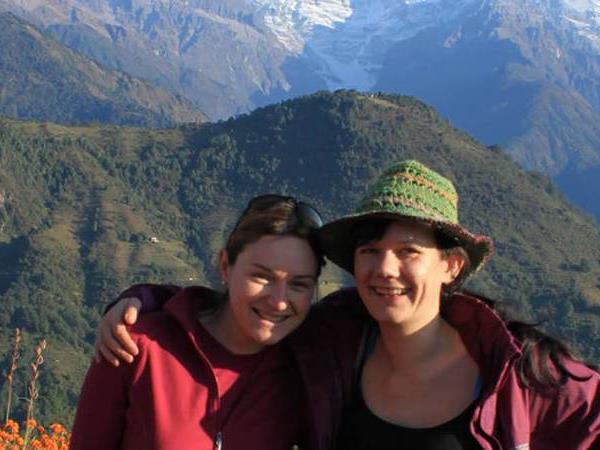 Nepal family vacation, walking in the Annapurnas
