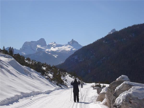 Cross country skiing vacation in the Dolomites, Italy