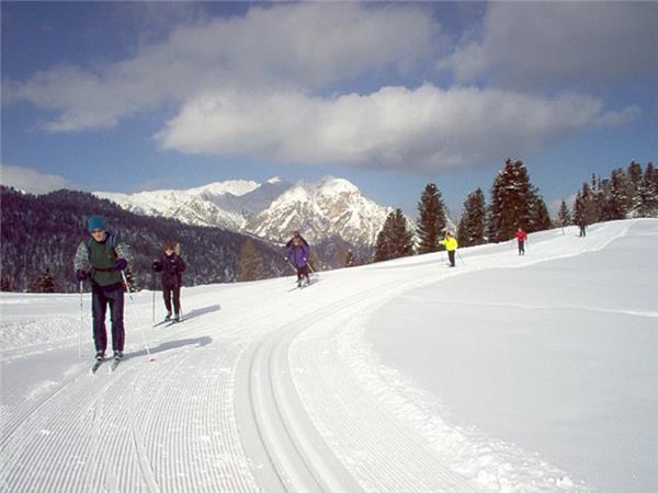 Cross country skiing vacation in the Dolomites, Italy