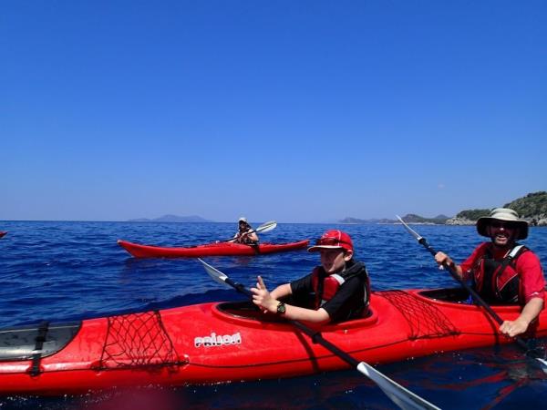 Family sea kayaking vacation in Croatia