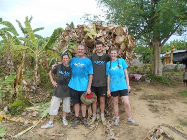 Family elephant refuge volunteering in Thailand