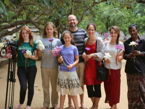 Family volunteering with elephants in Sri Lanka