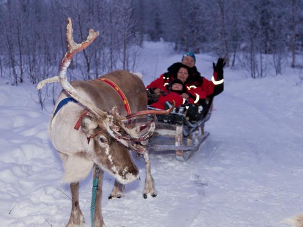 Family winter activity vacation in Finland