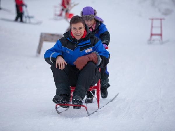 Family winter activity vacation in Finland