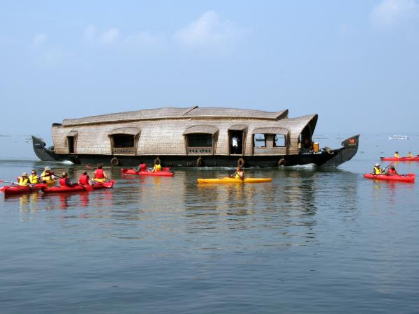 Kayaking in the Keralan Backwaters