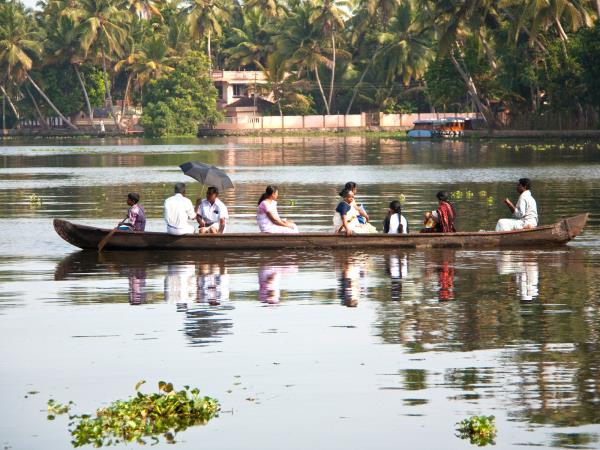 Kayaking in the Keralan Backwaters