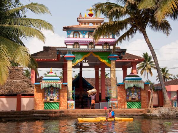 Kayaking in the Keralan Backwaters