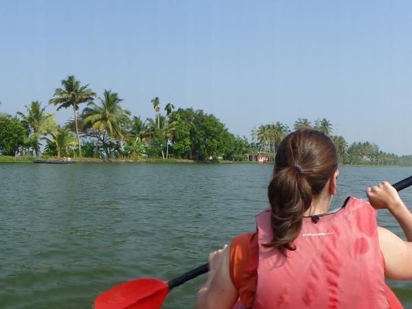 Kayaking in the Keralan Backwaters