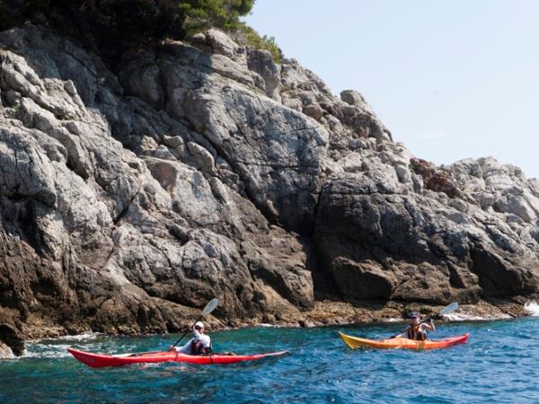 Family sea kayaking vacation in Croatia