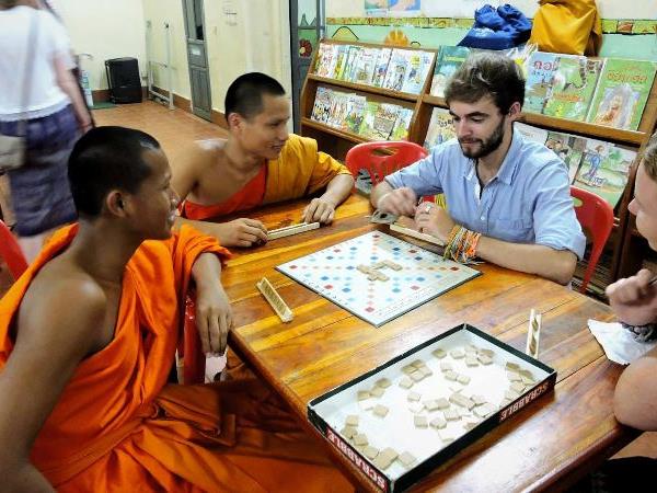 Teach English to monks in Laos