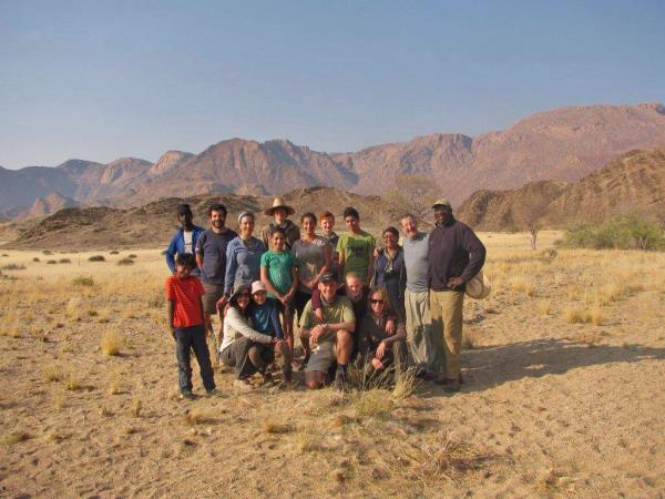 Family volunteering in Namibia, desert elephants