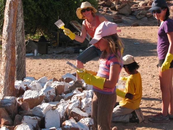 Family volunteering in Namibia, desert elephants