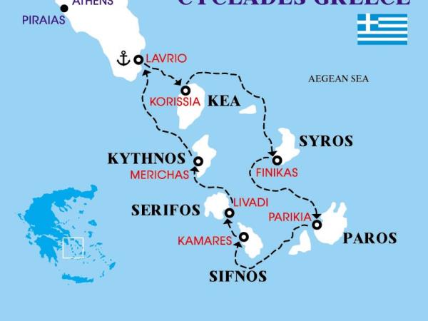 Sailing and biking Cyclades vacation, Greece