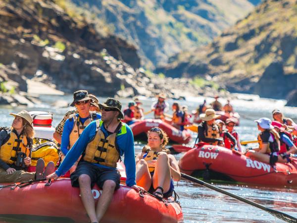 Family rafting holiday on the Salmon River, Idaho, USA