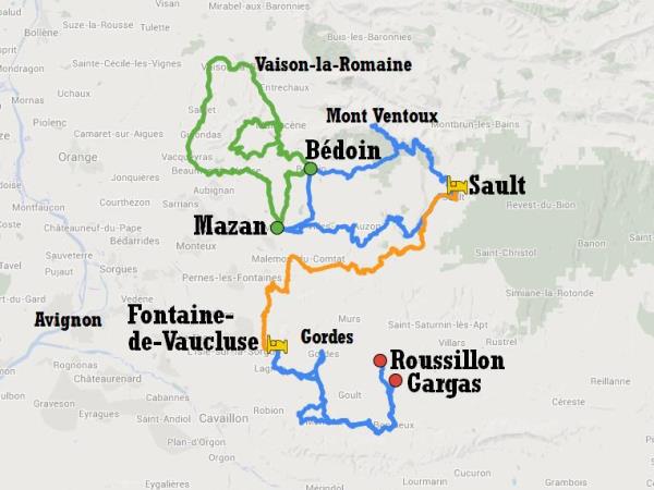Provence self guided biking vacation, Ventoux & Luberon