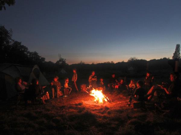 Sussex campsite in the South Downs, England
