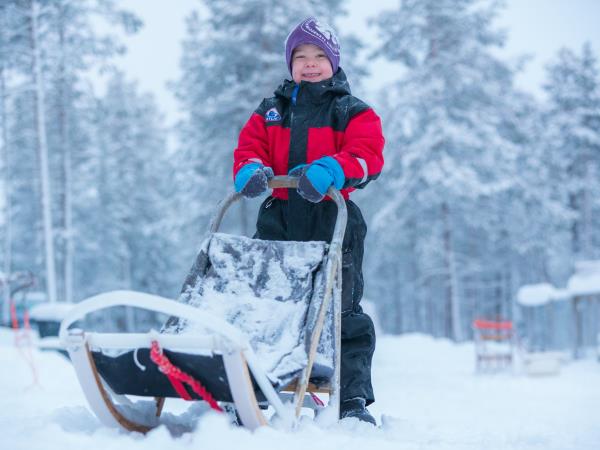 Family winter adventure in Finland