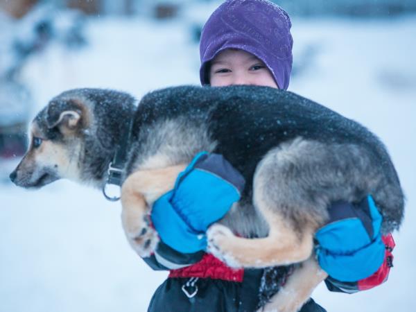 Family winter adventure in Finland